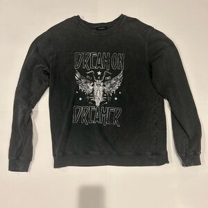 Zutter Sweatshirt Dream on Dreamer Grey Large French Terry Cotton Motorcycle